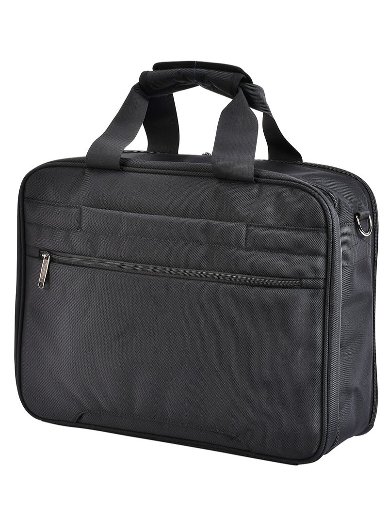 eminent Premium 17 inch Shoulder Laptop Bag Polyester Light Weight 180° Opening Business Laptop Case for Men Women on Travel Business V368B Black  - Image 2