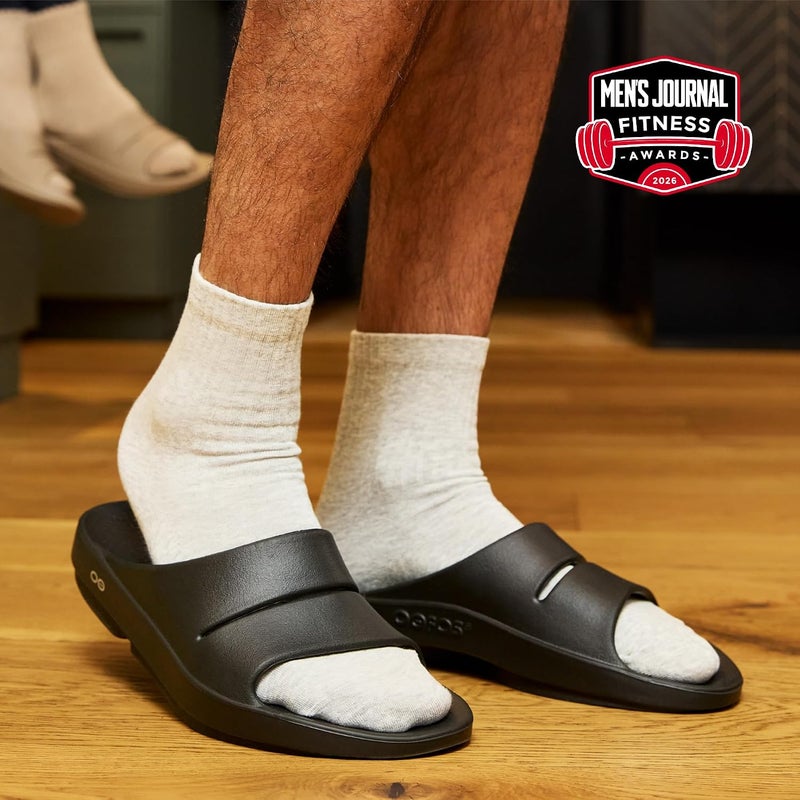 OOFOS Unisex OOahh Post Exercise Active Sport Recovery Slide Sandal - Black - Image 3
