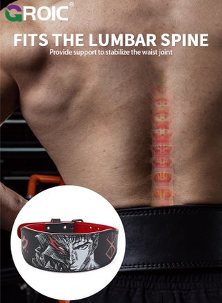 Weight Lifting Belt, Fitness Weight Lifting Belt for Men,Leather Weight Belt for Men,Double Prong Buckle with 11 Holes Adjustability,Gym Belt for Squats, Deadlift, Back Support - view 3