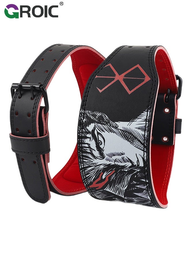 GROIC Weight Lifting Belt, Fitness Weight Lifting Belt for Men,Leather Weight Belt for Men,Double Prong Buckle with 11 Holes Adjustability,Gym Belt for Squats, Deadlift, Back Support - Image 1