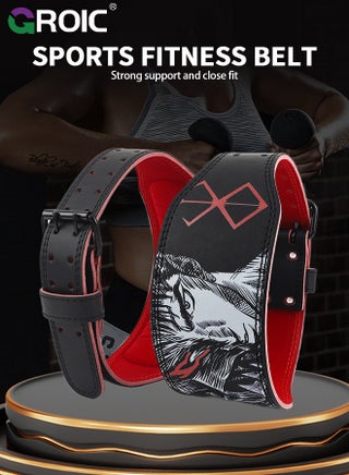 Weight Lifting Belt, Fitness Weight Lifting Belt for Men,Leather Weight Belt for Men,Double Prong Buckle with 11 Holes Adjustability,Gym Belt for Squats, Deadlift, Back Support - view 2