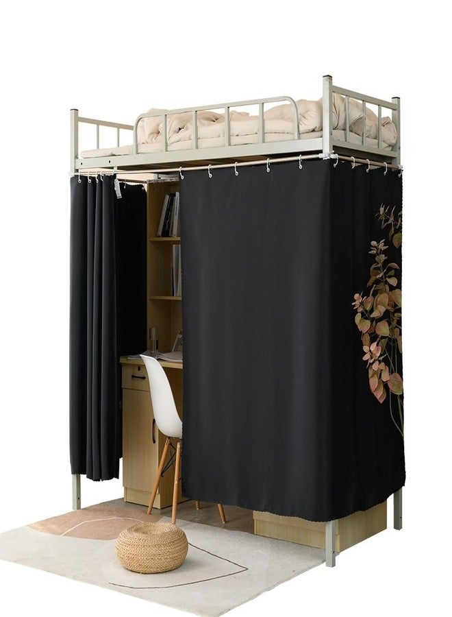 Teanea Full Size Bunk Bed Blackout Curtains Heavy-Duty for Bottom Men Women Teens, Black, 2 Panels, 59in Height - Image 1