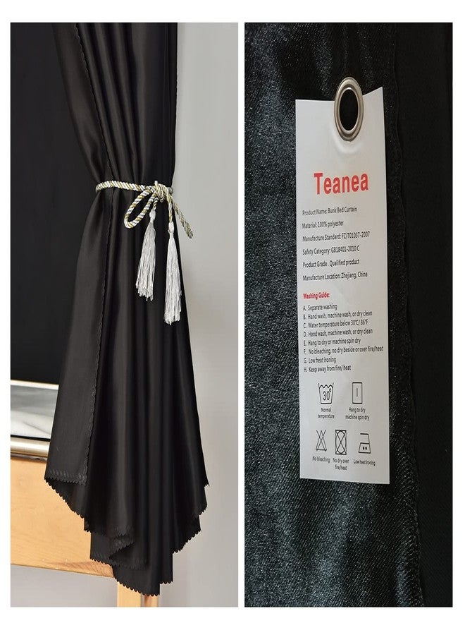 Teanea Full Size Bunk Bed Blackout Curtains Heavy-Duty for Bottom Men Women Teens, Black, 2 Panels, 59in Height - Image 5