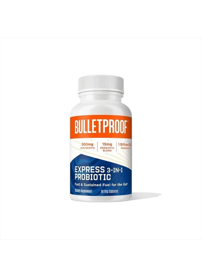 Bulletproof - Express 3-in-1 Probiotic, 90 Count, Supplement for Fast and Sustained Gut Health - Image 1