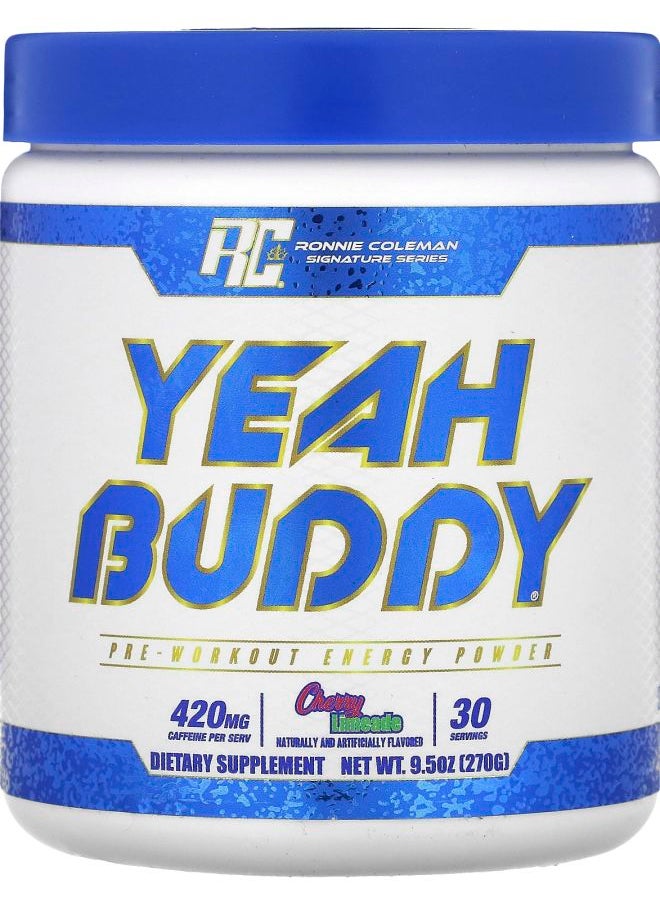 RONNIE COLEMAN Signature Series Yeah Buddy PreWorkout Energy Powder Cherry Limeade 9.5 oz (270 g) 