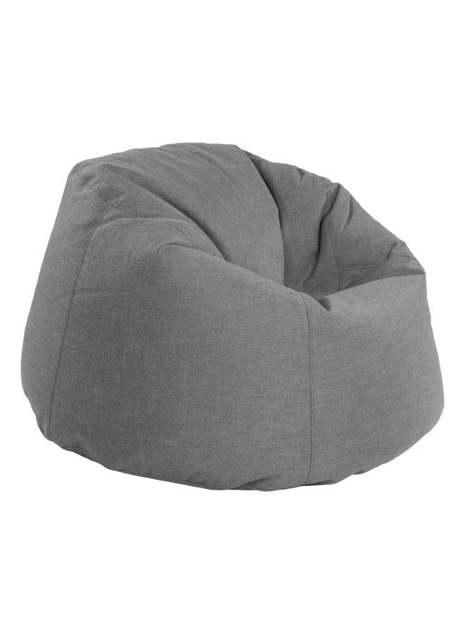 House One Chair | Round Bean Bag Linen - Light Grey - Image 2