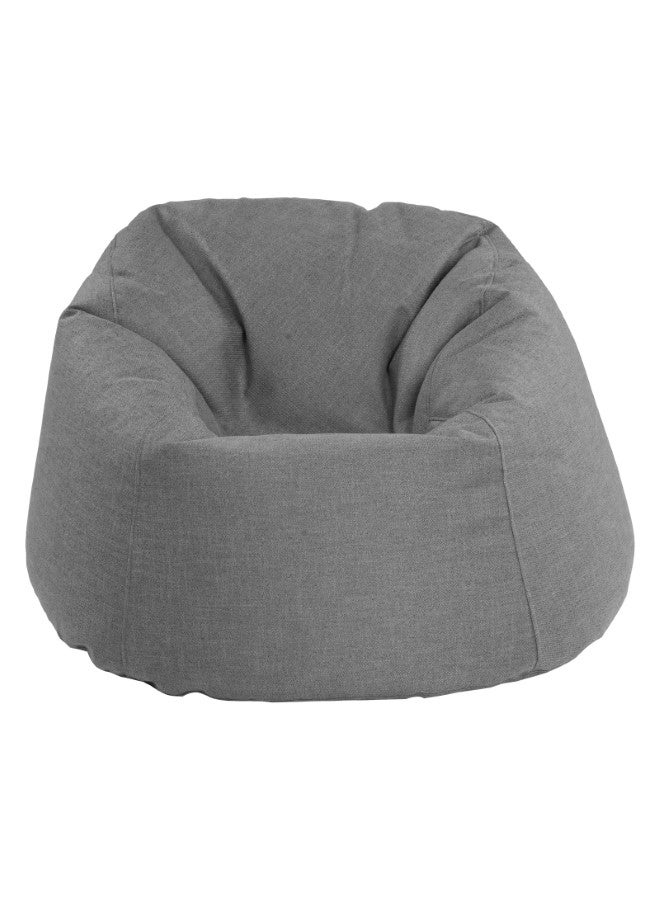 House One Chair | Round Bean Bag Linen - Light Grey - Image 1