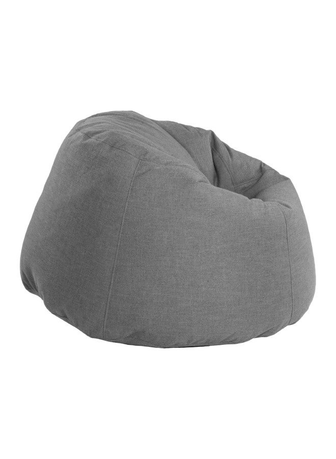 House One Chair | Round Bean Bag Linen - Light Grey - Image 3