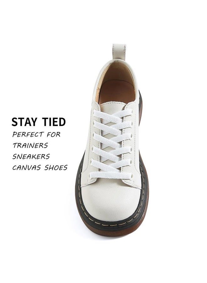 VSUDO 2 Pairs Flat Shoe Laces for Sneakers, Shoe Strings/Shoelaces for Sneakers, 01 White, 45" ( 114 CM ) - Image 3