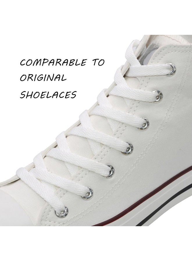 VSUDO 2 Pairs Flat Shoe Laces for Sneakers, Shoe Strings/Shoelaces for Sneakers, 01 White, 45" ( 114 CM ) - Image 2