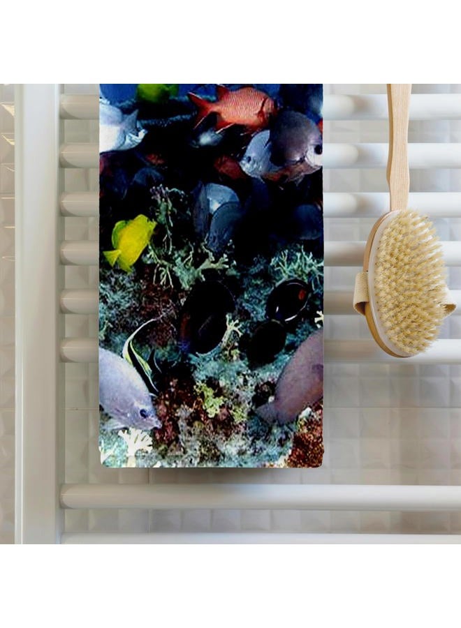3DROSE 3D Rose Tropical Coral Reef Fish TWL_44933_1 Towel, 15" x 22" - Image 2