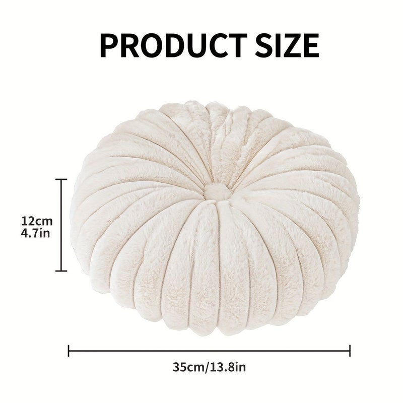 2Pcs Fluffy Soft Round Throw Pillows Washable With Filling Green Cozy Modern Decorative Cushion Covers For Sofa Couch Bed Farmhouse Home Decor - Image 3