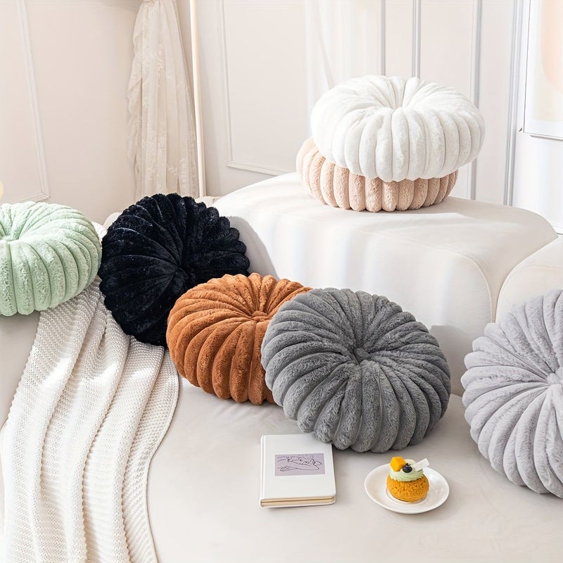 2Pcs Fluffy Soft Round Throw Pillows Washable With Filling Green Cozy Modern Decorative Cushion Covers For Sofa Couch Bed Farmhouse Home Decor - Image 2