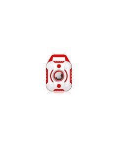 Compatible Soft Silicone Protective Case for Apple Airtag with Keychain Shield Tank GPS Shockproof Cover for Air Tag Device TPU (Red & White)