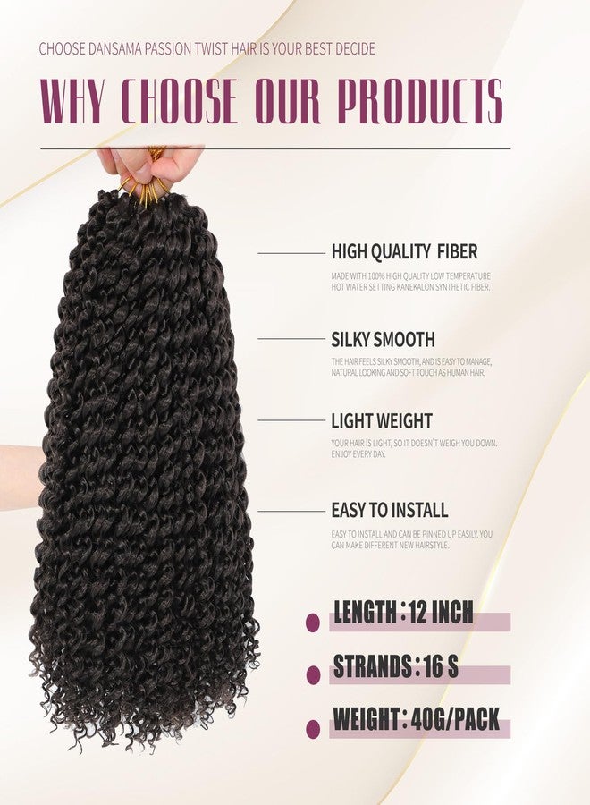 Dansama 6 Packs Passion Twist Hair Water Wave Braiding Hair for Butterfly Style Crochet Braids Bohemian Hair Extensions (12inch, #4, Economy Pack) - Image 3