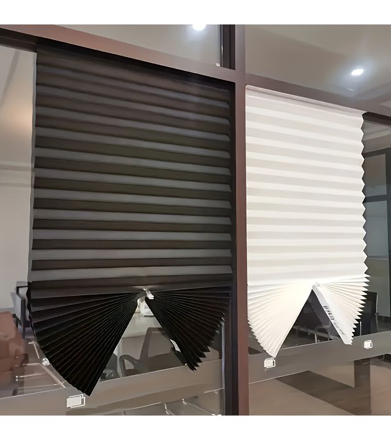 1. ستارة بلاكس بليسيه رمادية تعمل بدون أسلاك، مقاس 35 × 43 × 59.06 بوصة، تعمل بحرية، من PVC لحجب الضوء، مناسبة لغرفة المعيشة والمكتب وغرفة النوم، معالجة حديثة للنوافذ. - Image 2