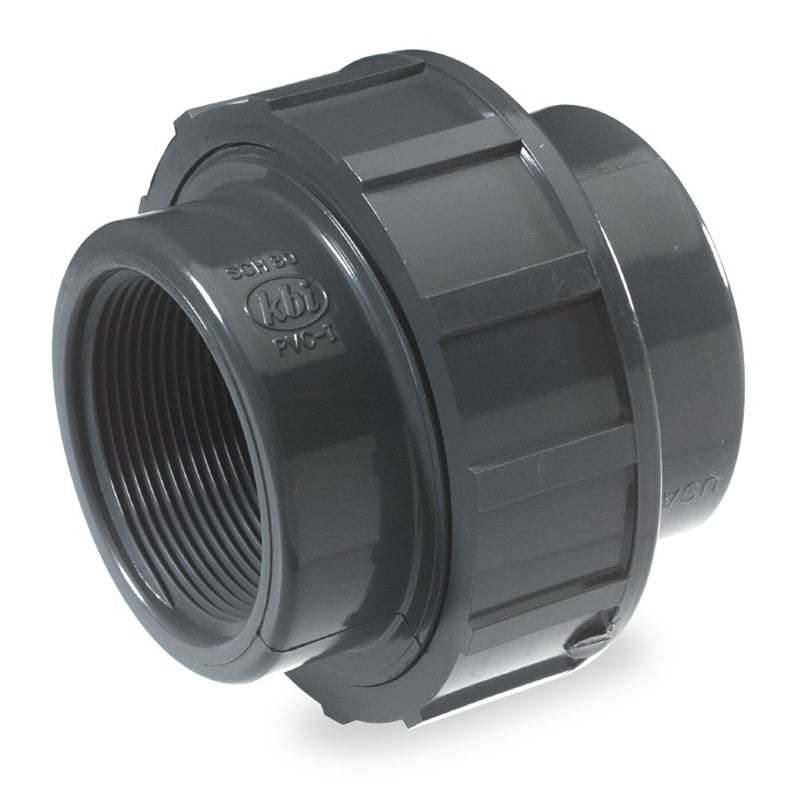 NDS U-1500-T PVC Pipe Fitting, 1-1/2-Inch Threaded Union, Schedule 80, EPDM O-Ring, 1-1/2 Inch, Gray - Image 2