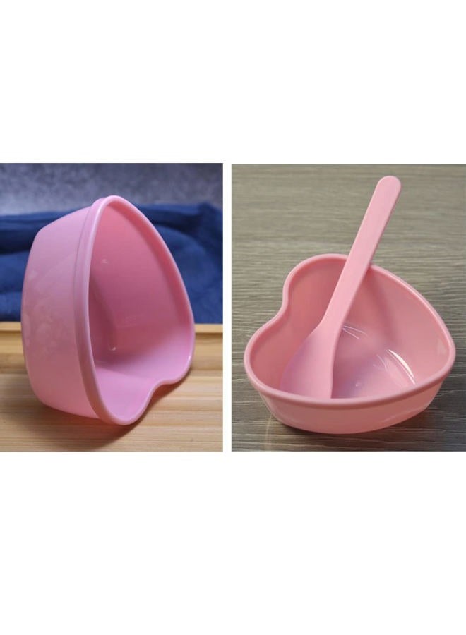 lasenersm 5 Sets Plastic Heart Shaped Facial Mask Mixing Bowl with Stirring Spatula Facemask Bowl Mud Mask Mixing Bowl DIY Skin Care Mixing Tool Kit for Lady Women Home Beauty Salon Use, Pink - Image 5