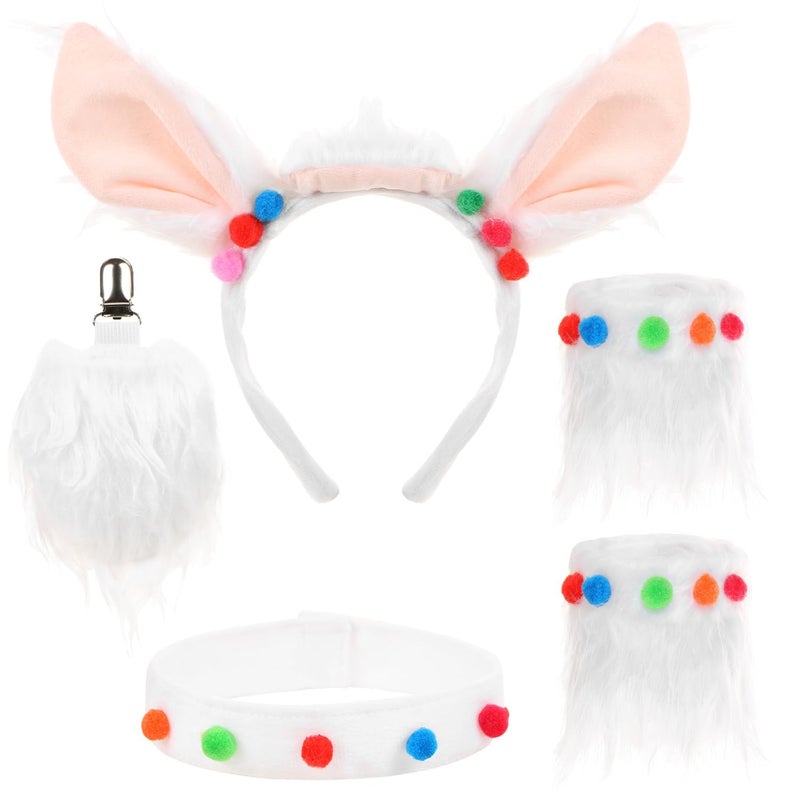 Luckam Alpaca Costume Set for Cosplay Llama Ears Headband Tail Choker and Gloves for Animal Themed Parties  Birthday and World Book Day - Image 1