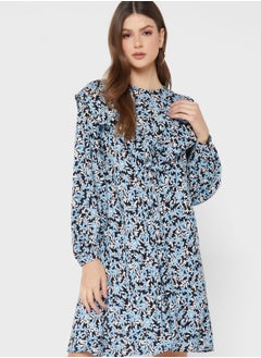 WAREHOUSE Balloon Sleeve Floral Print Dress  - Image 1