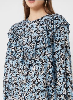 WAREHOUSE Balloon Sleeve Floral Print Dress  - Image 3