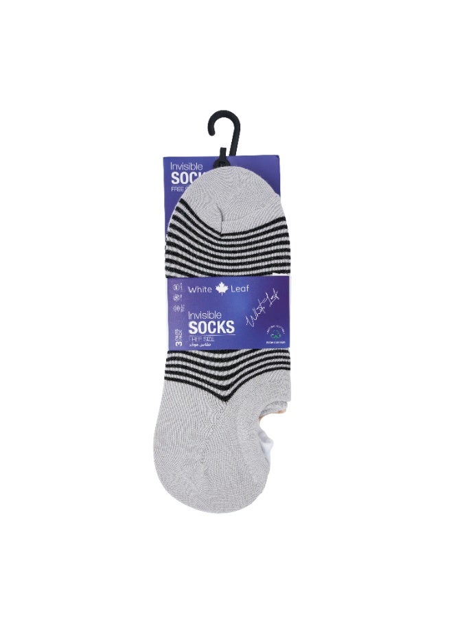 White Leaf 3 Pairs Mens No Show Socks - Cotton Non-Slip Loafer Sock - Free Size - Image 4