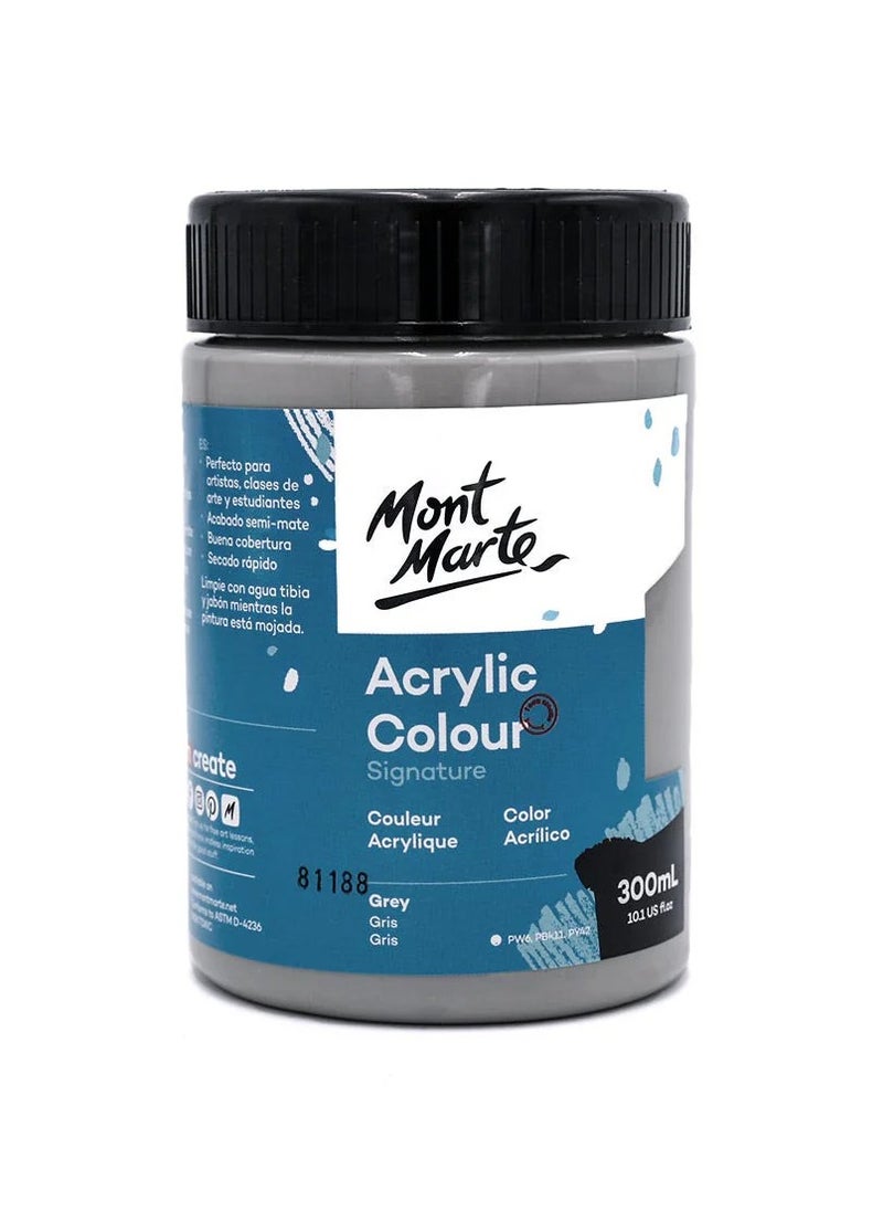 Mont Marte Signature Acrylic Colour 300ml Content Grey 