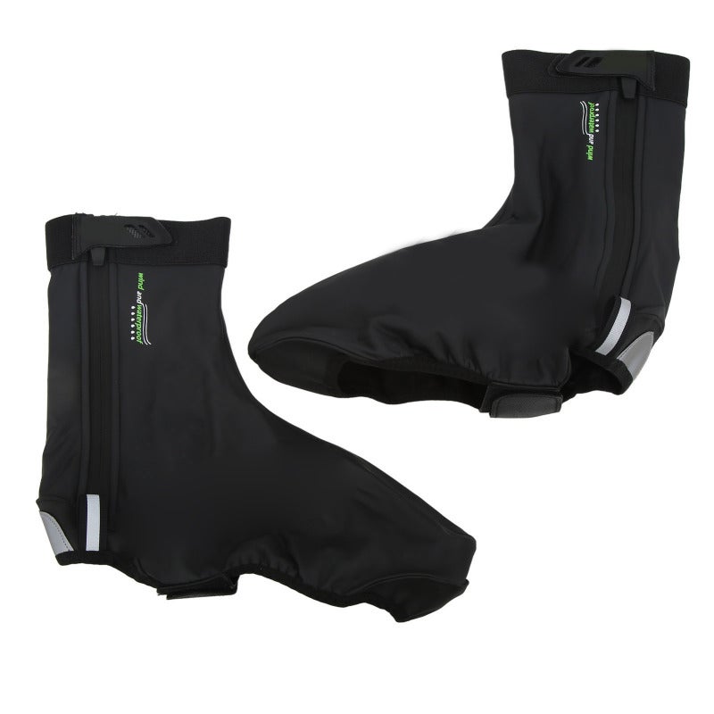 Giyo Cycling Shoe Covers: Waterproof PU Material, Warm Fleece Lining - Reflective Heel Design, Windproof Thermal Bike Overshoes for Cold Weather Outdoor Riding - Image 5