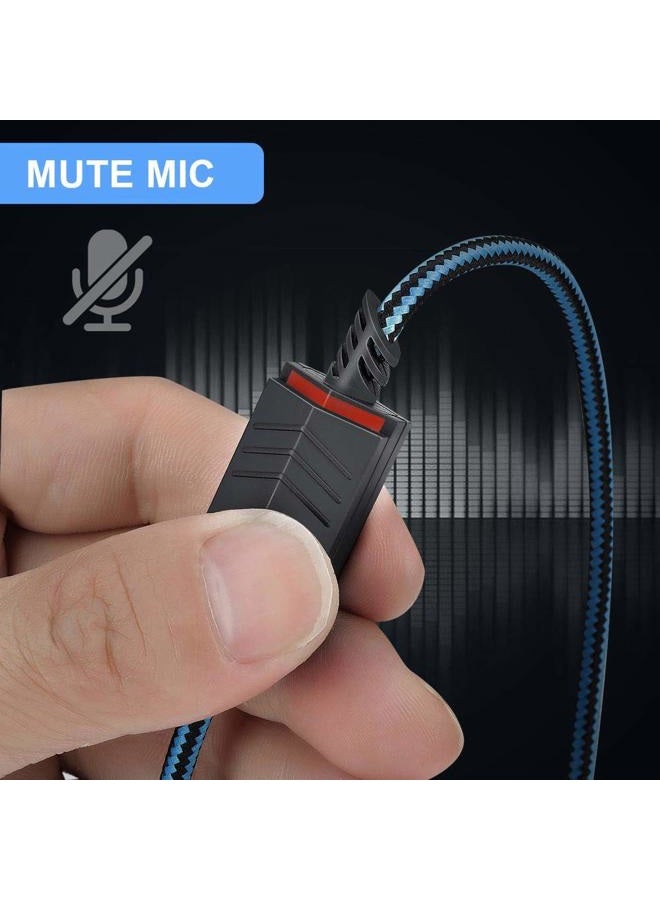 MQDITH Replacement Audio Cable Compatible with Astro A40 A40TR Gaming Headset, Inline Mute Wire and No Volume Control Cord(Blue) - Image 2