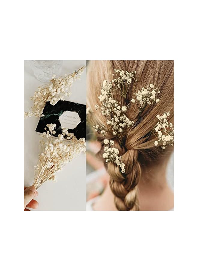 The Bros 65 Pcs Mini Dried Baby's Breath Flowers - 4000+ Pressed Real Natural Gypsophila Bulk for Resin Mold Art Craft, Ivory White Flowers Bouquet for Hair Accessory, Wedding Wreath, Table Vase, Home Decor - Image 2