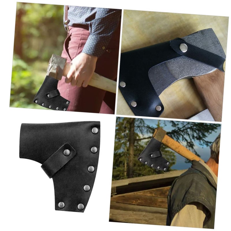 Leather Hatchet Cover Sleeve Portable Protector for Camping Hiking Barbecue Outdoor Activities - Image 5