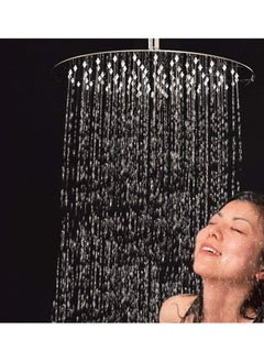 Excefore Rain Shower Head, 8 Inch Round High Pressure Showerhead, Ultra-Thin Stainless Steel 304 High Flow Rainfall Shower Head with Shower Arm  - Image 2