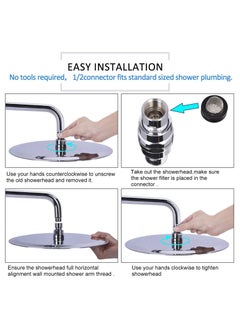 Excefore Rain Shower Head, 8 Inch Round High Pressure Showerhead, Ultra-Thin Stainless Steel 304 High Flow Rainfall Shower Head with Shower Arm  - Image 5