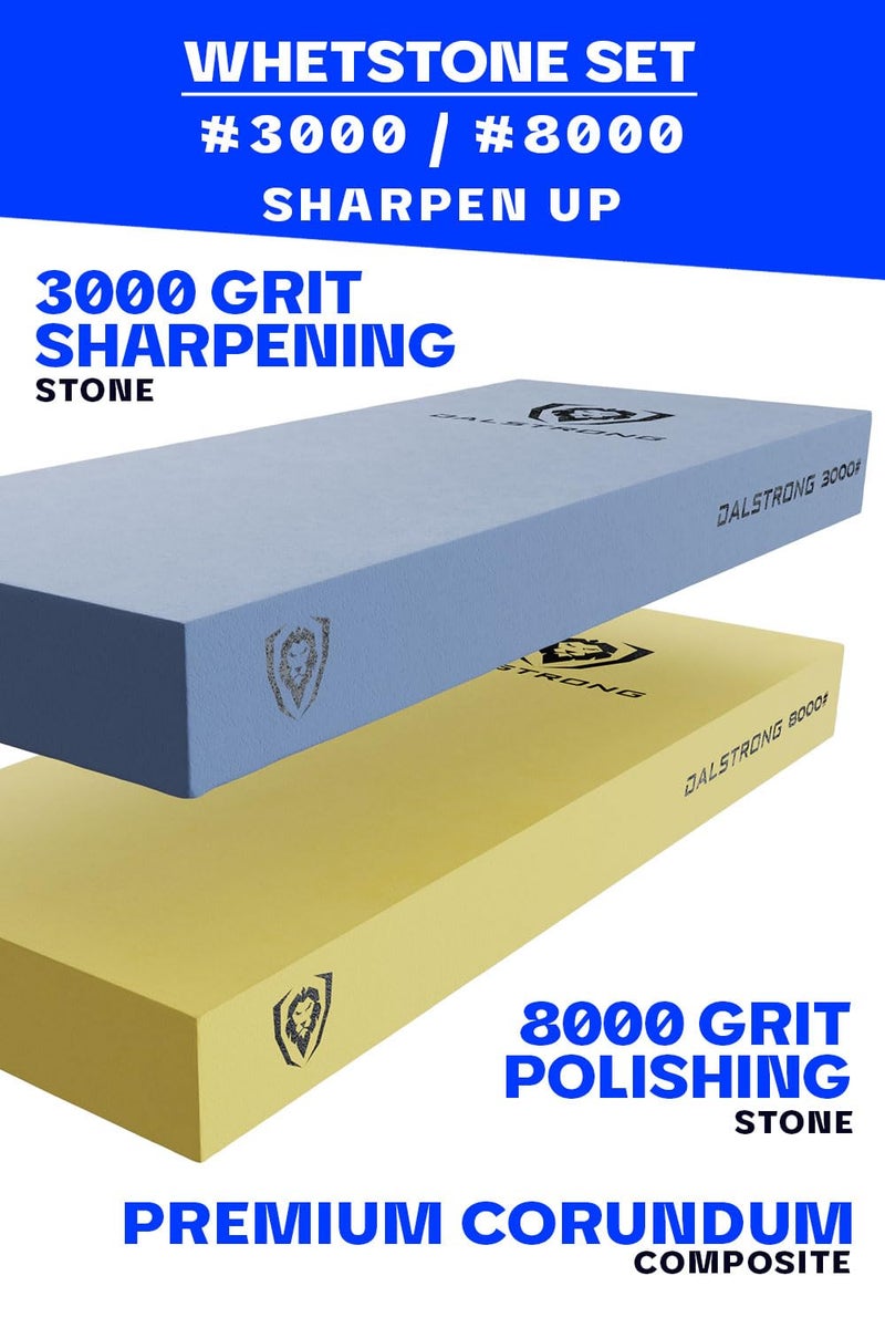 Dalstrong Premium Whetstone Kit-#3000/#8000 Knife Sharpening Kit-Gift Extra Large Grit Stones-Top-Grade Corundum-Thick Knife Sharpening Stone-Whetstone Set Knife Sharpener-Ultra-Durable - Image 2