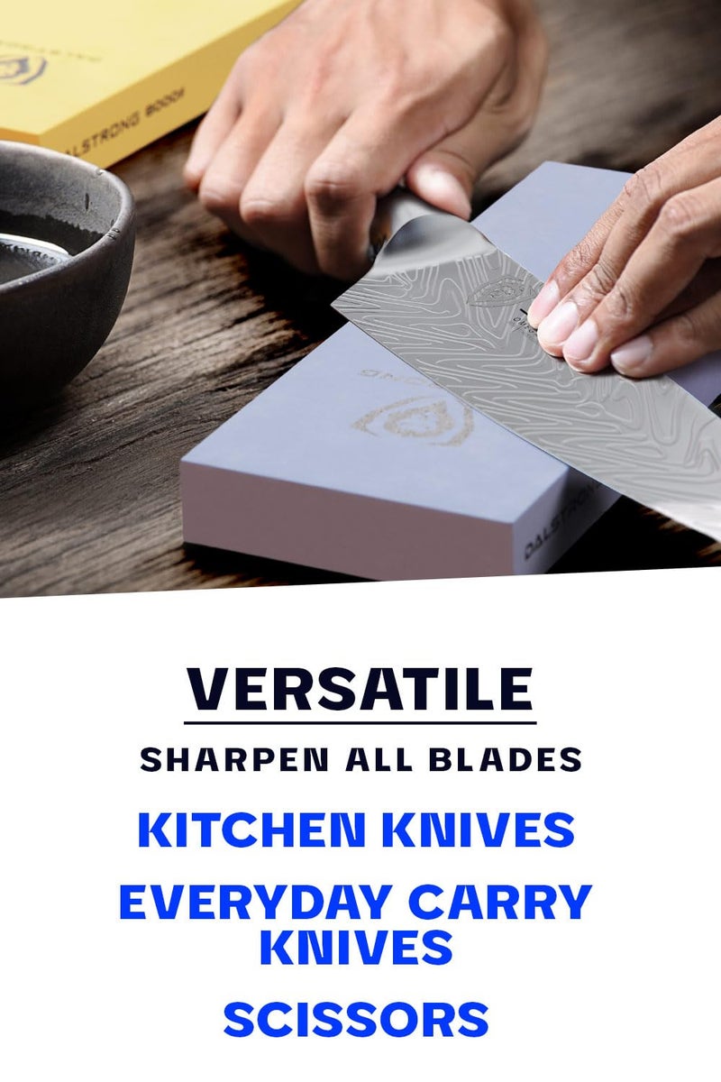 Dalstrong Premium Whetstone Kit-#3000/#8000 Knife Sharpening Kit-Gift Extra Large Grit Stones-Top-Grade Corundum-Thick Knife Sharpening Stone-Whetstone Set Knife Sharpener-Ultra-Durable - Image 4