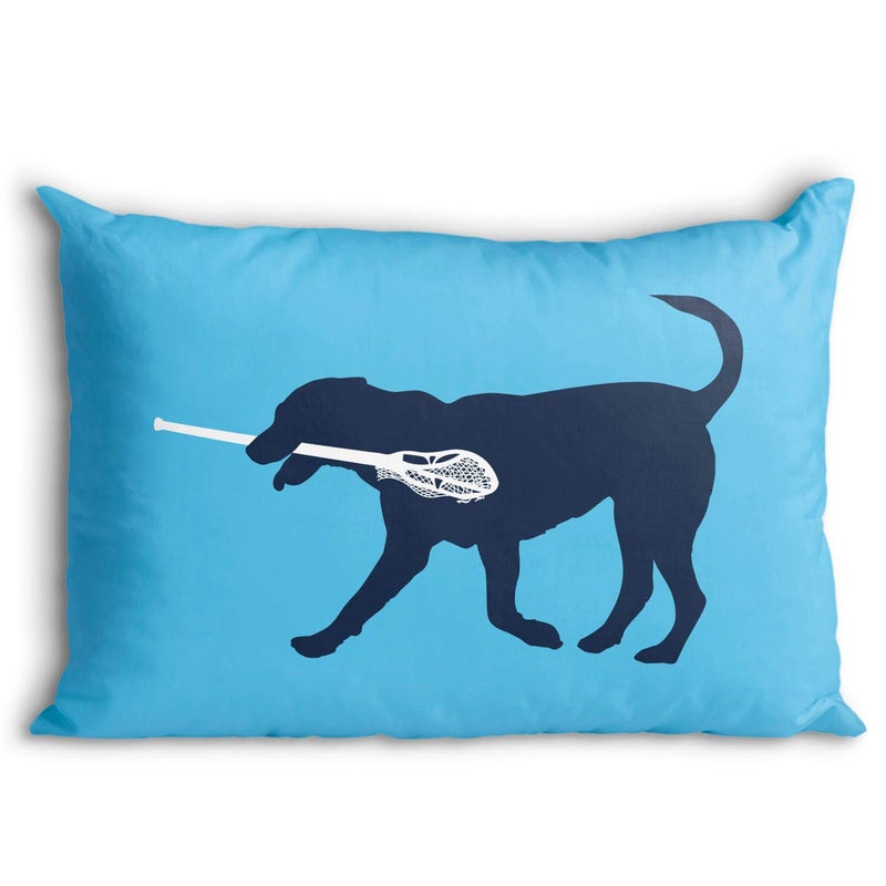 ChalkTalkSPORTS Max The Lax Dog Pillowcase  Guys Lacrosse Pillowcase Home Decor  Carolina