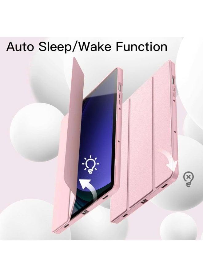 غطاء حماية لجهاز شاومي ريدمي باد برو 12.1 بوصة 2024 اللوحي مع حامل قلم رصاص، غطاء حماية ذكي ثلاثي الطي من مادة TPU الناعمة، مع خاصية الاستيقاظ والنوم التلقائي (لون رملي وردي) - Image 5