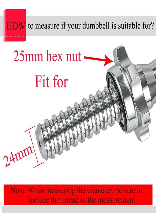 Lamoutor 2Pcs Anti-Slip Hex Nut 25mm Collar Screw for Barbell Dumbbell Weight Lifting (Silver 2pcs) - Image 2