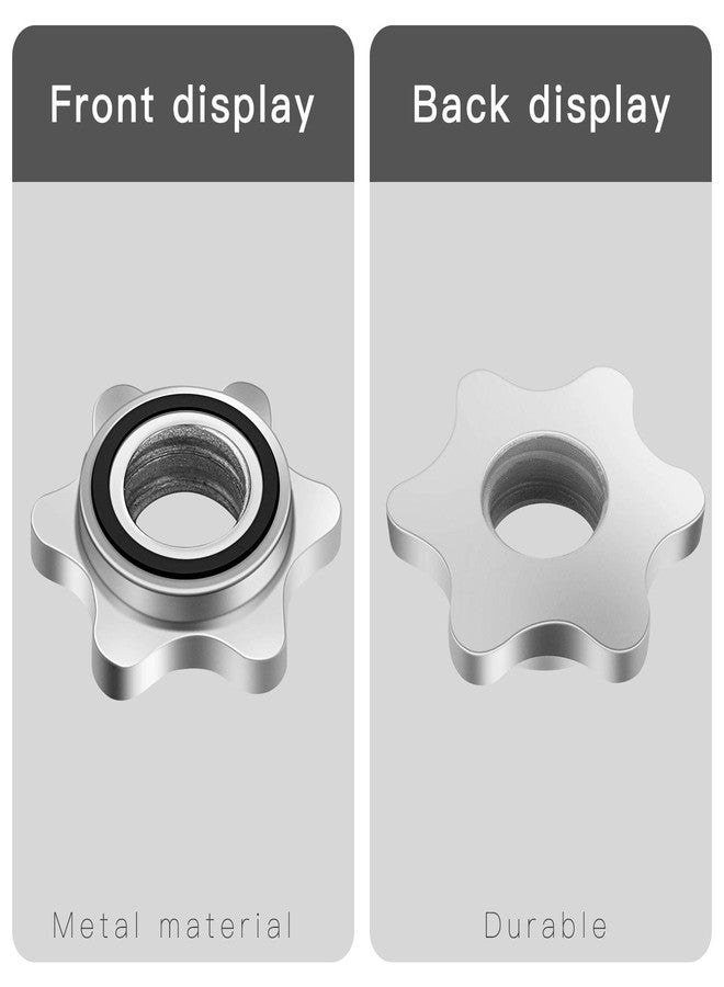 Lamoutor 2Pcs Anti-Slip Hex Nut 25mm Collar Screw for Barbell Dumbbell Weight Lifting (Silver 2pcs) - Image 3