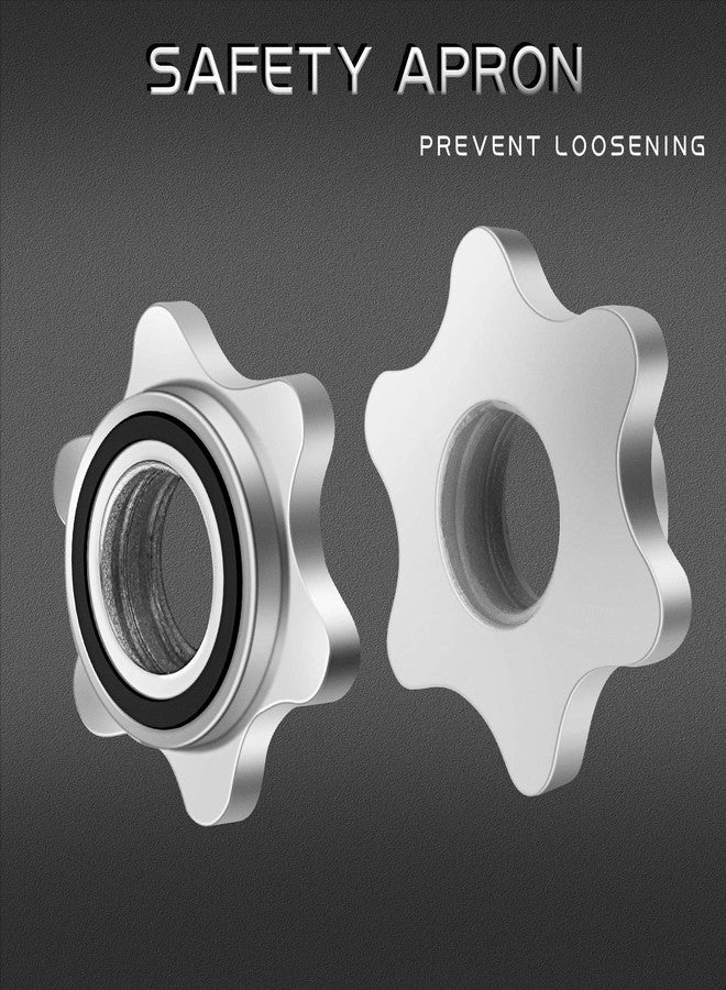 Lamoutor 2Pcs Anti-Slip Hex Nut 25mm Collar Screw for Barbell Dumbbell Weight Lifting (Silver 2pcs) - Image 5