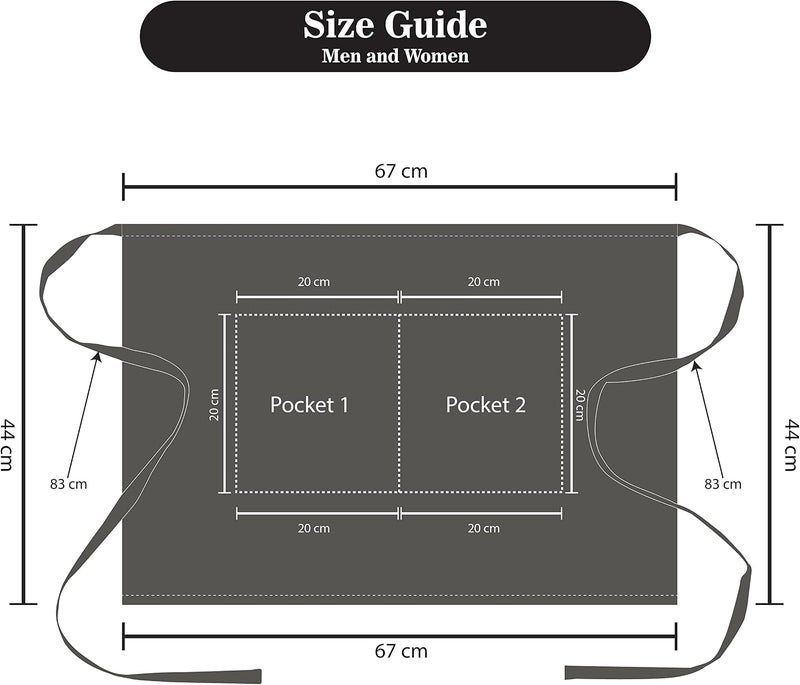 YANEK Kitchen Short Apron | Unisex | Chef Kitchen Adjustable Bib Apron with Pockets & Adjustable Tie Rope | For Home, Restaurant, Café, Hotel, Bakery, Salon - Image 4