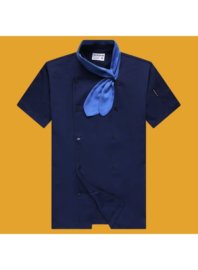 NIBEMINENT Unisex Kitchen Chef Jackets Restaurant Waiter Uniform Shirt Bakery Double Breasted Work Clothes  Send Bow Tie  - Image 1