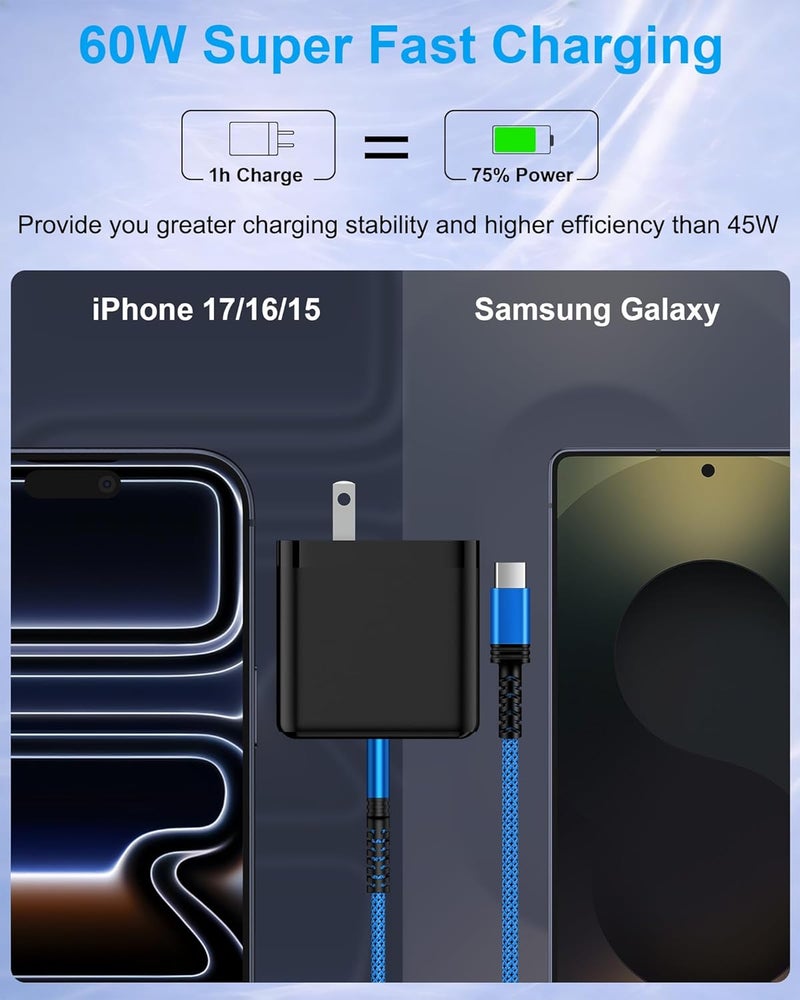 كابل شحن السيارة لـ iPhone 17 Pro Max، كابل Apple CarPlay USB-C إلى USB-C بطول 3 أقدام، كابل شحن سريع من Type-C إلى Type-C لـ iPhone 17/16/15 Pro Max/16e Air، كابل شحن السيارة USB-C إلى USB-C لـ iPad Pro Air - Image 4
