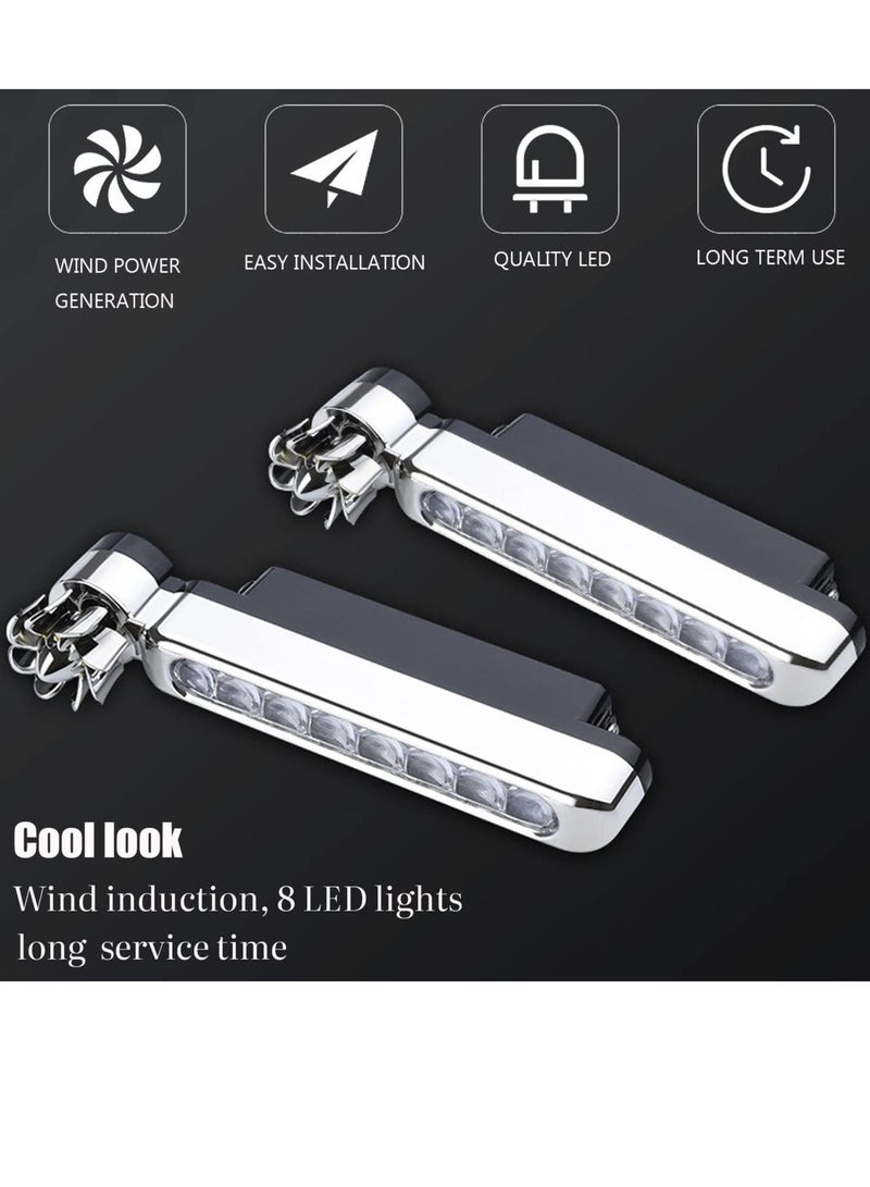 MUNTAQI Wind Power Daytime Running Light 1 Pair 8LEDs Car Universal Wind Energy Powered Daytime Running Light Auxiliary Lamp Automobile Decorative Lamp No Need External Power Supply-Blue - Image 3