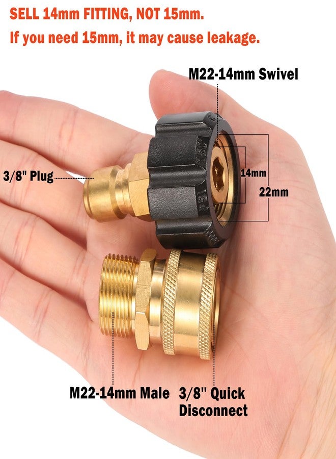 Sanpaint Pressure Washer Quick Connect Fittings, Quick Connect Kit M22 14mm to 3/8 Inch, 2 Pieces - Image 2
