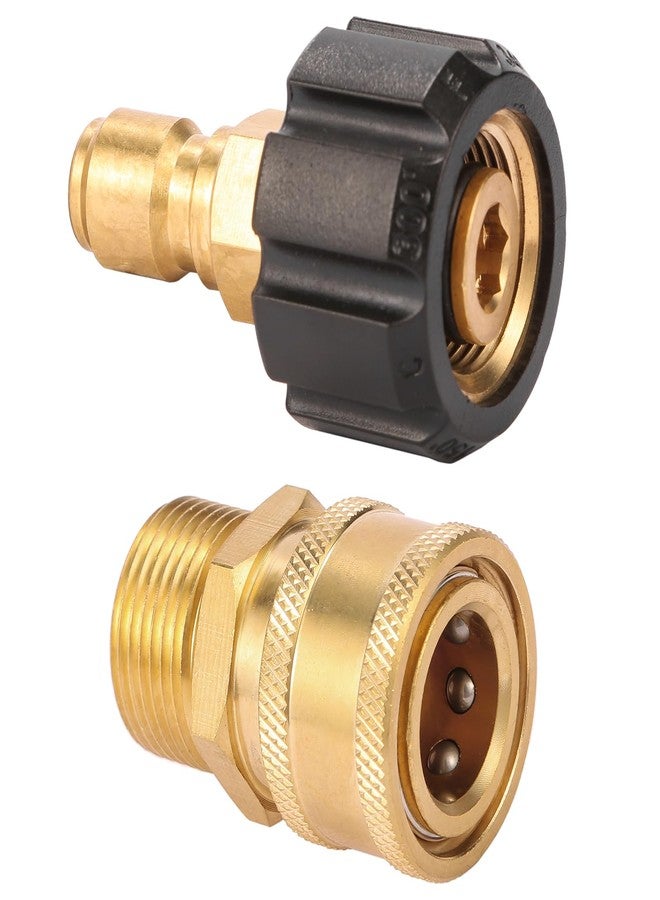 Sanpaint Pressure Washer Quick Connect Fittings, Quick Connect Kit M22 14mm to 3/8 Inch, 2 Pieces - Image 1