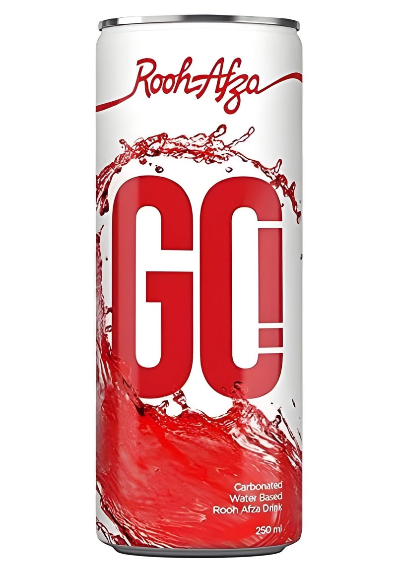 Hamdard Rooh Afza GO Carbonated Water Based Drink 250 ml (Pack of 4) - Image 1