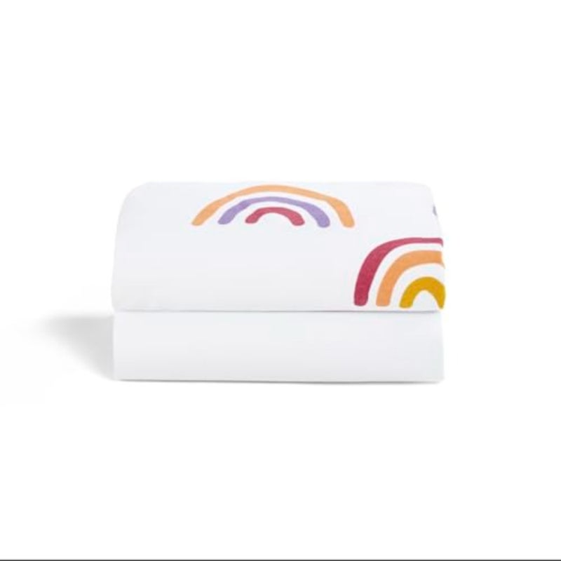 SnuzPod Cot Cot Bed Fitted Sheet Pack of 2 for Infant/Baby/Toddler/, Cotton Blend, Rainbow Pattern, Soft Touch Stretch Fit - Image 2