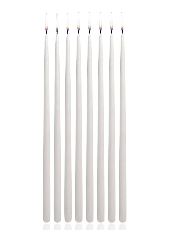 Rambue Classic Hand Dipped Taper Candles 12 Inch Tall Set of 12 (White)