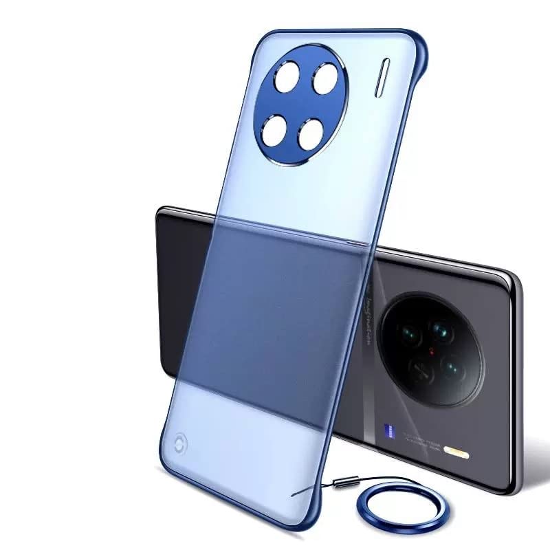 REALCASE Vivo X90 5G Back Cover Case | Stylish Frameless Matte Hard Back Skin | Soft TPU Shock Proof Bumper Back Cover for Vivo X90 5G (Blue) - Image 1